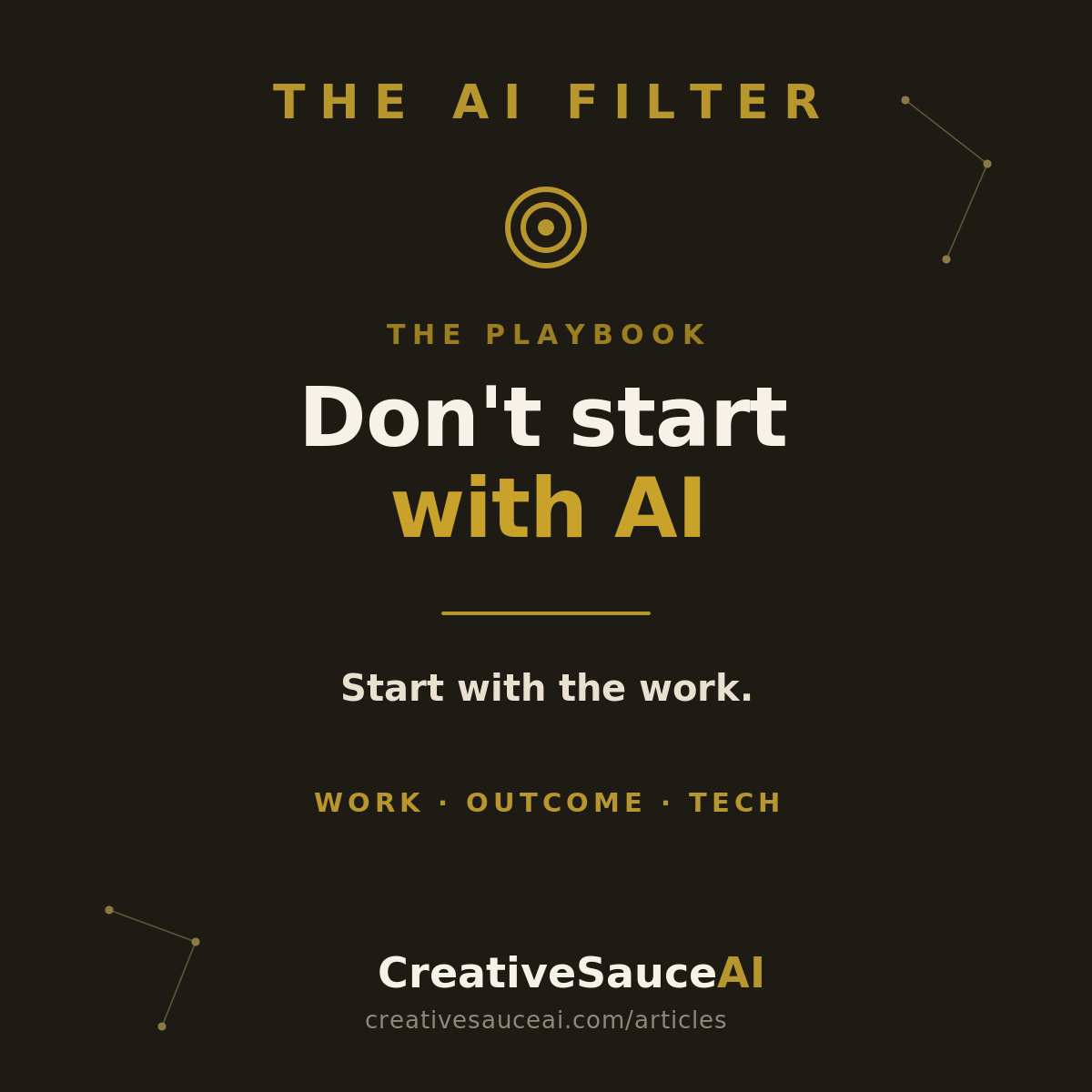 Don't start with AI. Start with the work.