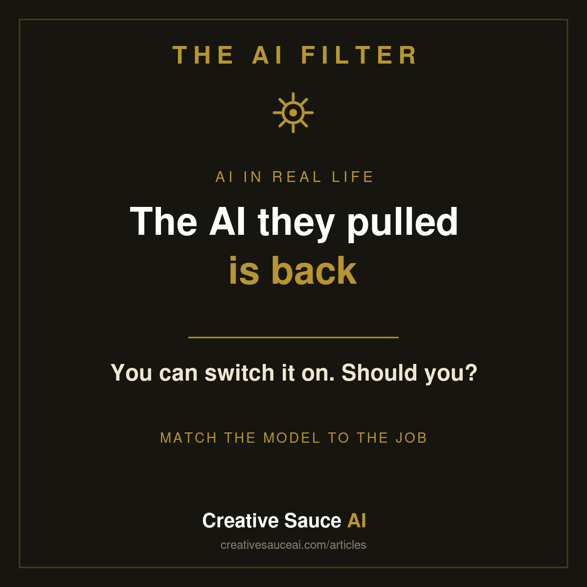 The most powerful AI came back. You can switch it on. Should you?