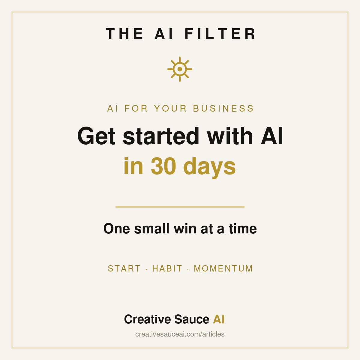 How to get started with AI in your business in 30 days