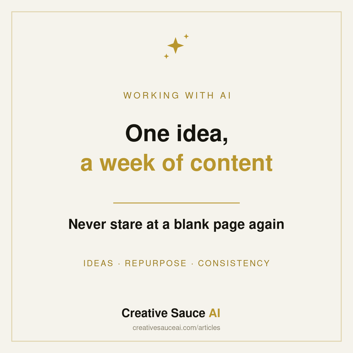 How to turn one idea into a week of content with AI