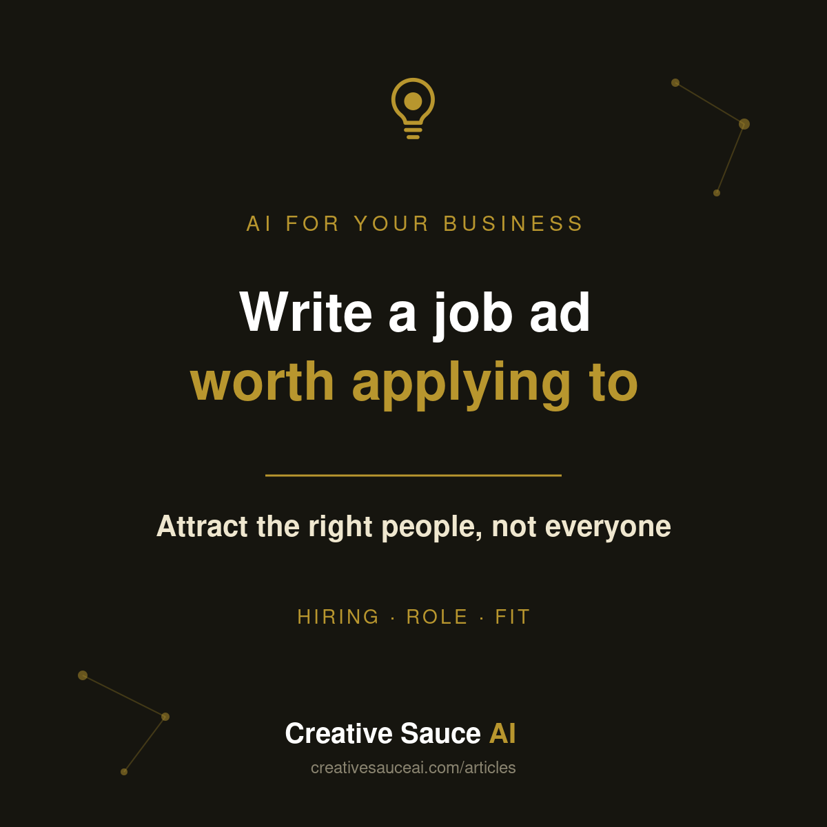 How to write a job advert that attracts the right people, with AI